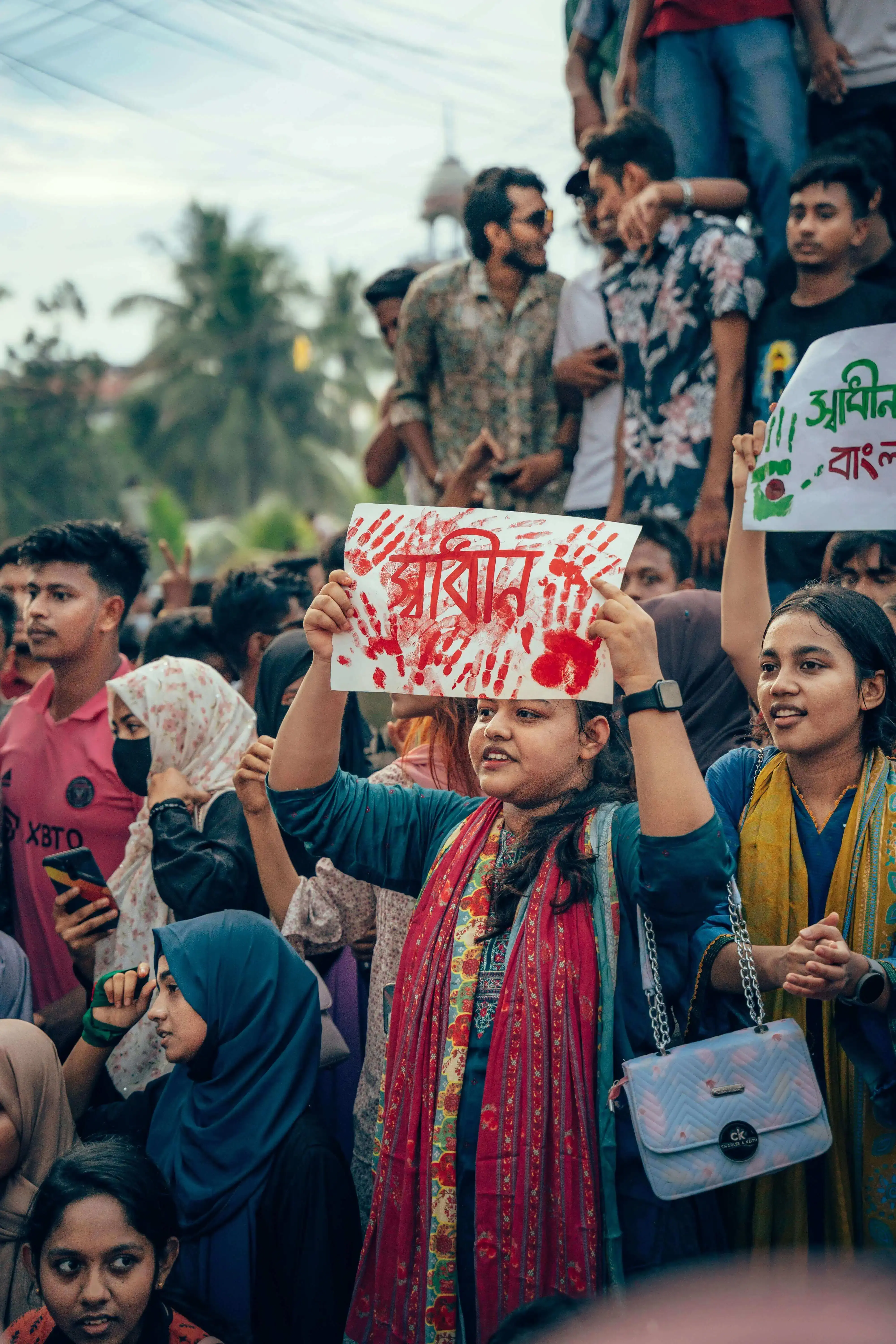 Women attended on the protest of July 2024 Bangladesh