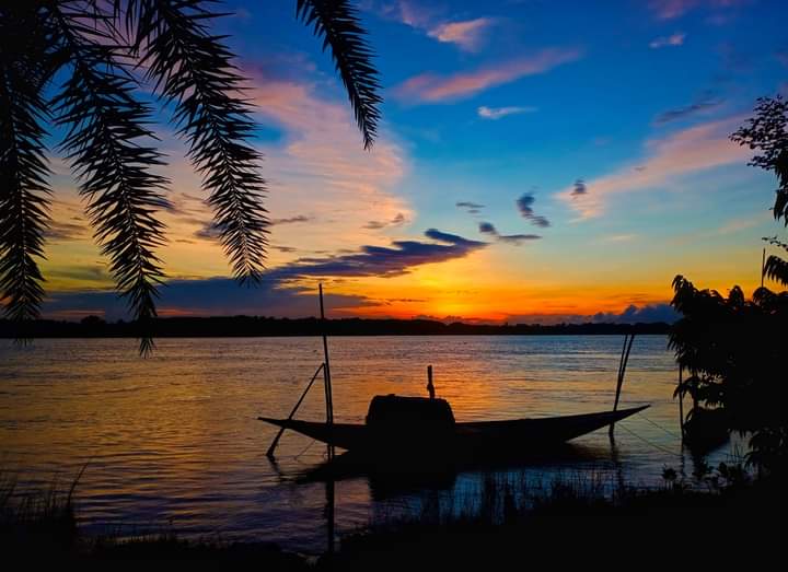 Sunset photography of Bangladeshi river